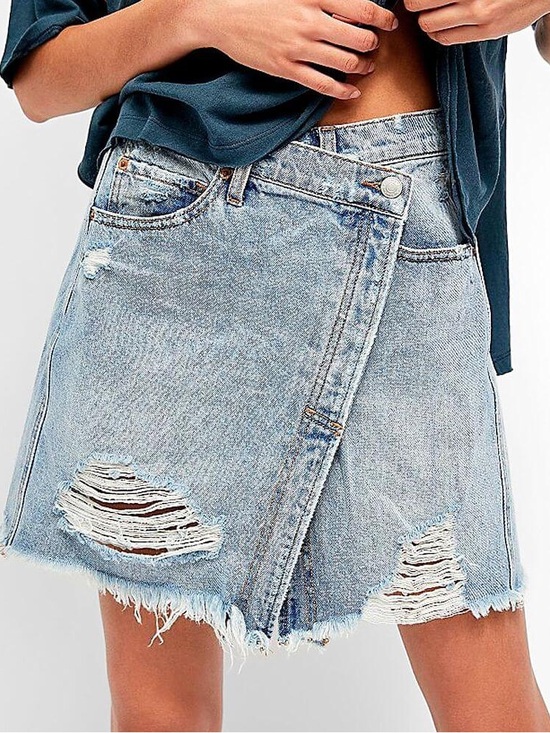 We The Free Dresses & Skirts - NWOT We the Free Parker Denim Wrap Skirt Size 24